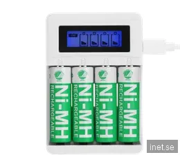 Deltaco battery charger - with battery - 4 x AA type