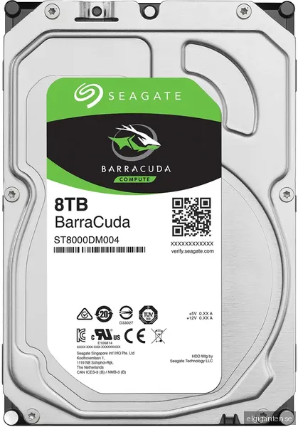 Seagate BarraCuda 3.5" intern hårddisk (8 TB)