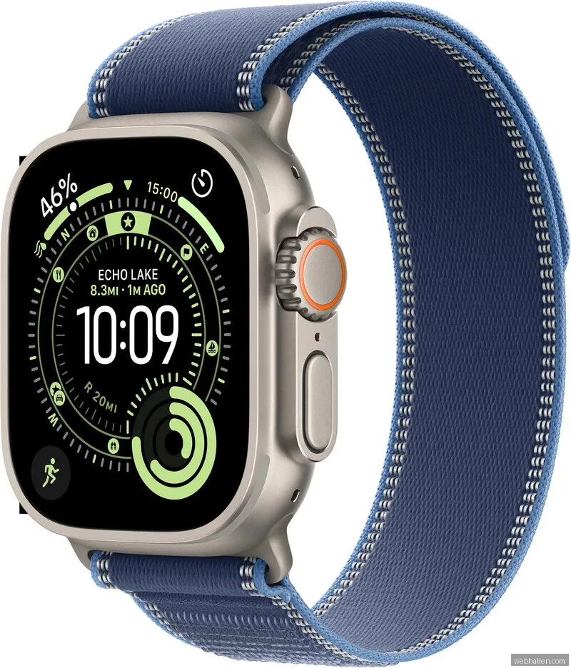 Apple Watch Ultra 3 (49mm) S/M Titan Terrängloop Naturlig/ljusblå