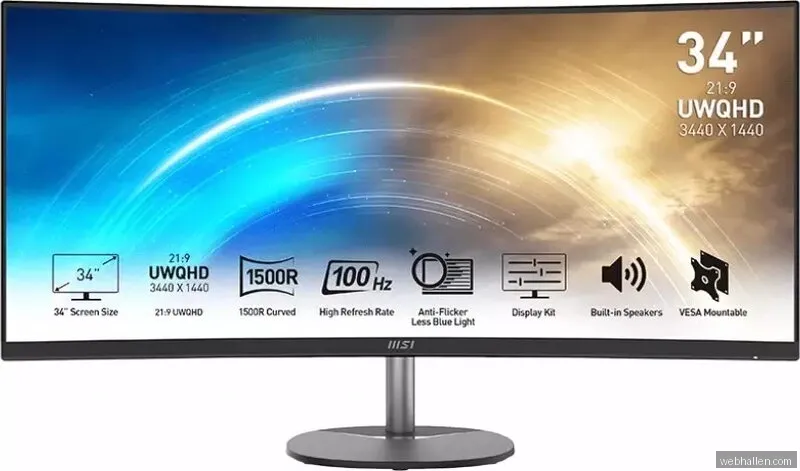 MSI 34" PRO MP341CQ VA WQHD (1500R) 100 Hz