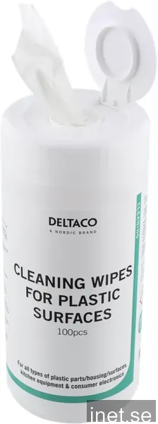 Deltaco Wet Wipes For Plastic Surfaces 100pcs