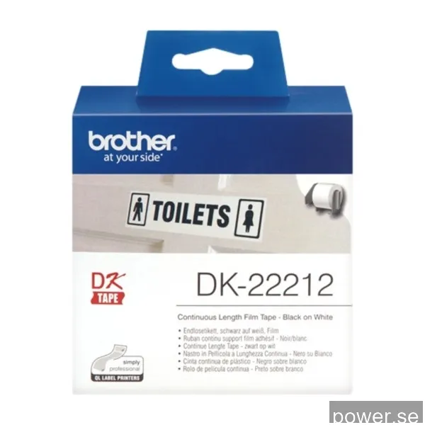 Brother Etiketter 62MMX15,24M, vit plastfilm