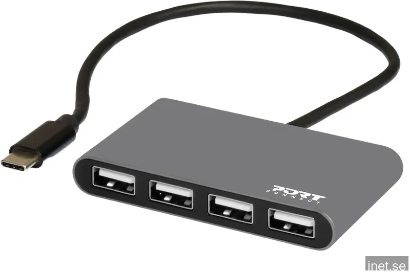 PORT Designs USB-C-adapter 2.0 4 portar Svart