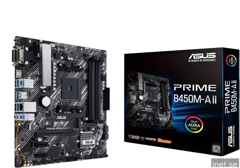 ASUS PRIME B450M-A II Moderkort - AMD B450 - AMD AM4 socket - DDR4 RAM - Micro-ATX