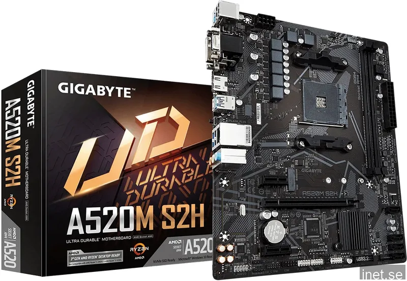 GIGABYTE A520M S2H Moderkort - AMD A520 - AMD AM4 - DDR4 RAM - Micro-ATX