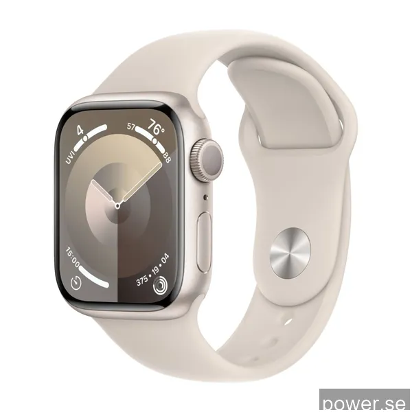 Apple Watch Series 9 GPS 41 mm Stjärnglans aluminiumboett med Stjärnglans sportband - M/L