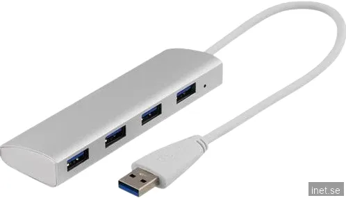 DELTACO USB 3.1-adapter 4 portar Silver