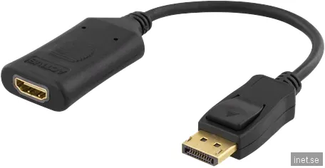 DELTACO Adapter DisplayPort 1.2 - HDMI 2.0 Svart