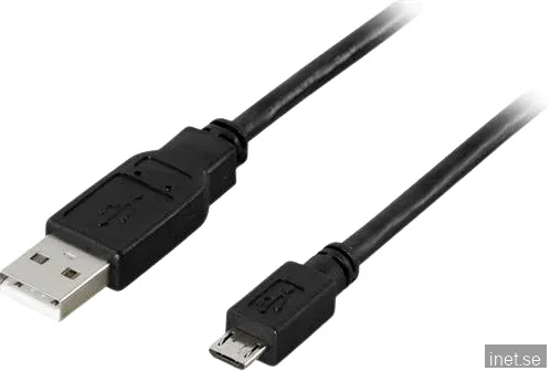 DELTACO USB 2.0 kabel A-micro B Svart 0.5 m