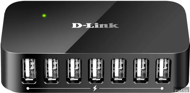 D-Link USB 2.0-adapter 7 portar Svart