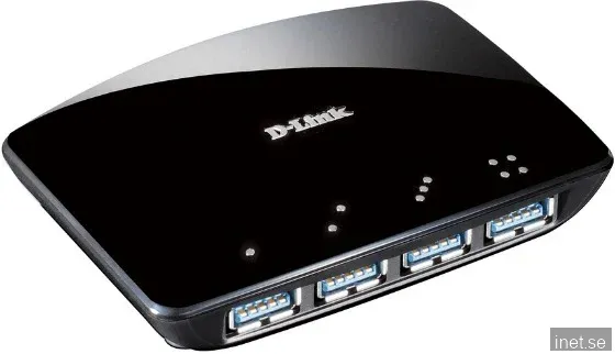 USB 3.0-hub D-Link DUB-1340, 4xUSB 3.0, inkl. strömadapter - Svart