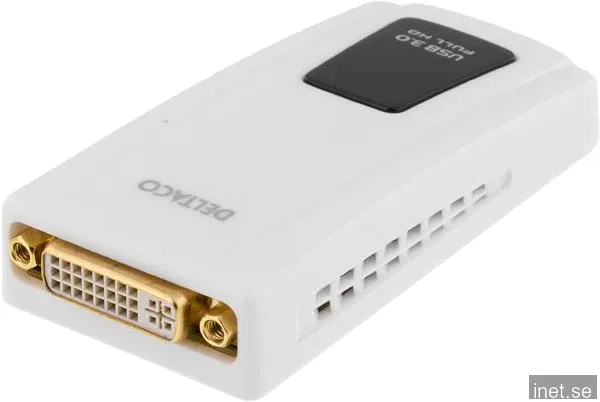 DELTACO USB 3.0 till DVI/HDMI-Adapter Vit