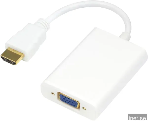 DELTACO Adapter HDMI ha till VGA ho Vit 0.2m