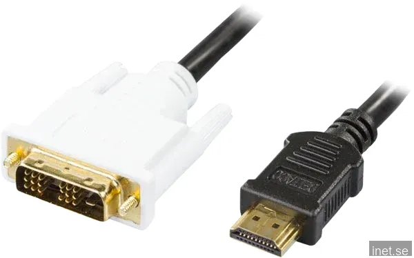 DELTACO DVI-kabel DVI ha till HDMI ha Svart 0.5 m
