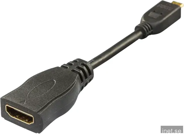 DELTACO Adapter micro HDMI ha till HDMI ho Svart 0.1m