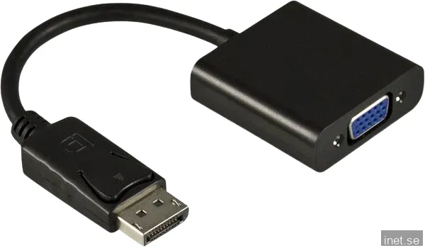 DELTACO Adapter DisplayPort ha till VGA ho Svart 0.2m