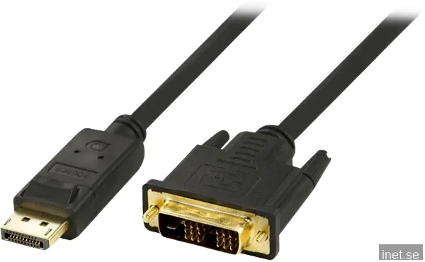 DELTACO DisplayPort ha-DVI-D ha Svart (F) 3 m