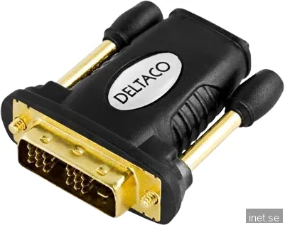DELTACO Adapter HDMI ho till DVI-D ha Svart