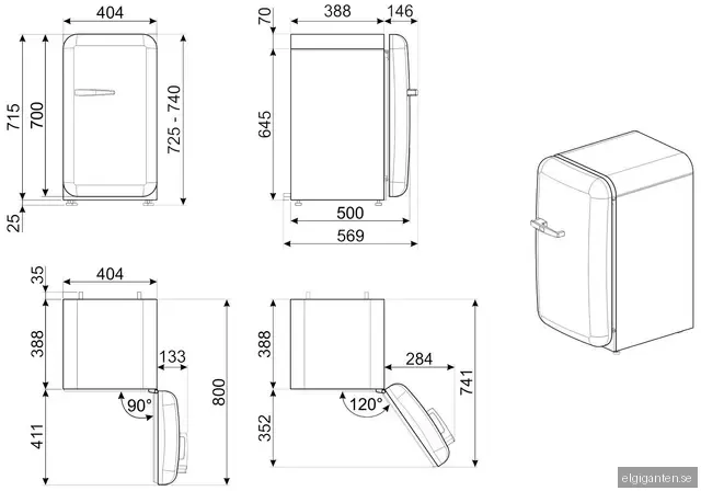 Smeg 50's Style Minibar FAB5RDUJ5 (flerfärgad)