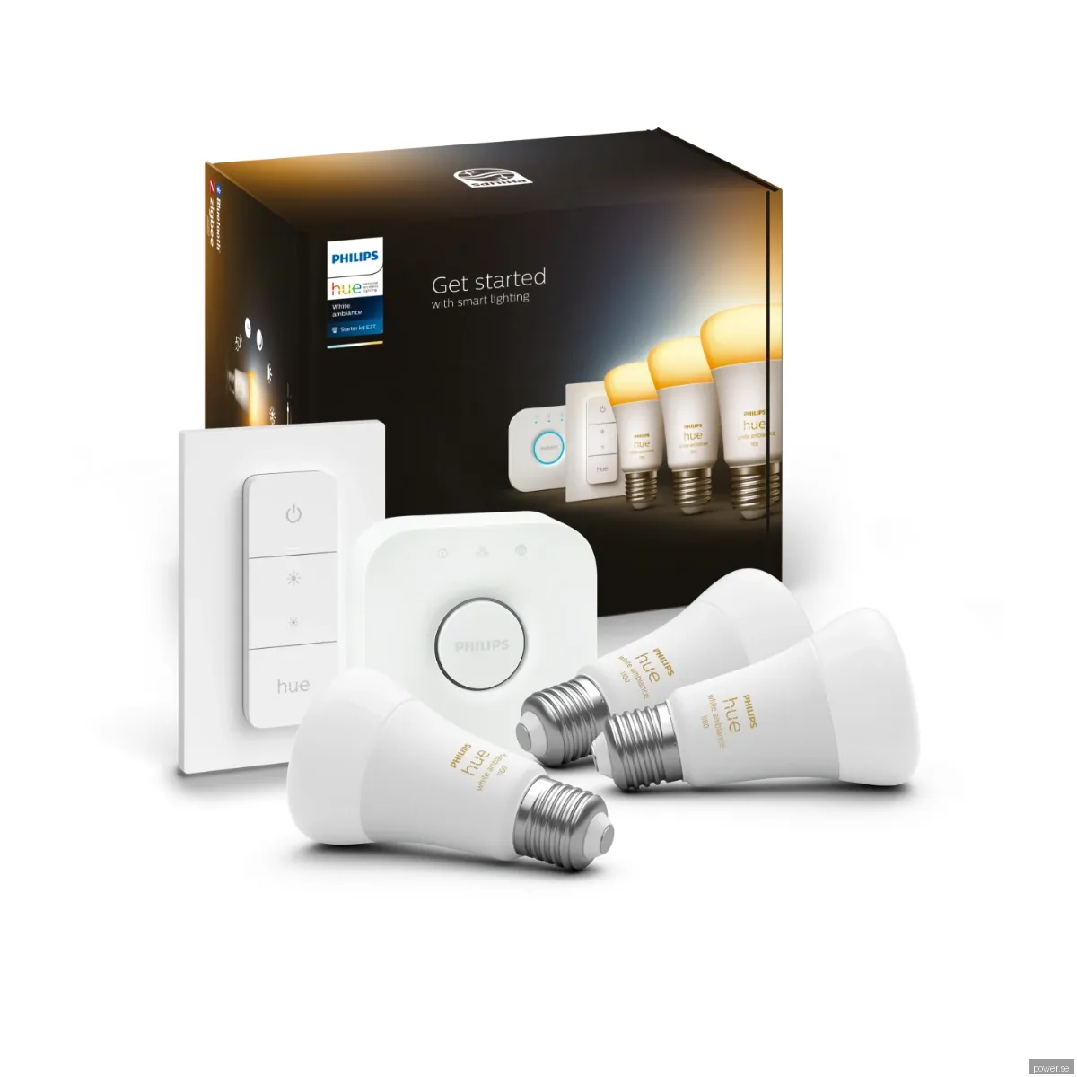 Philips Hue White Ambiance A60 E27 1100 Lumen - Startpaket Med 3 Ljuskällor
