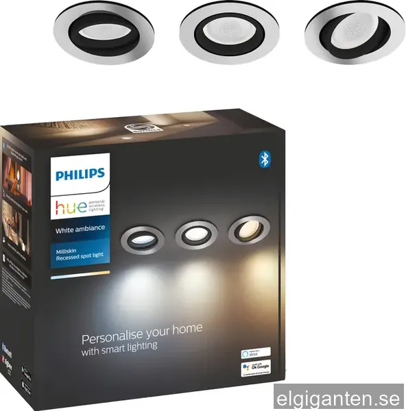 Philips Hue Milliskin infälld spotlight aluminium 3x5
