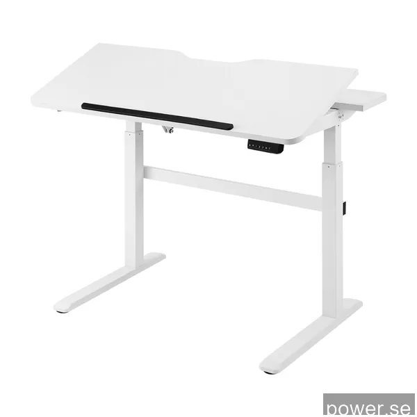 Deltaco Lutbart Elektriskt Skrivbord med Fällbar bänkskiva