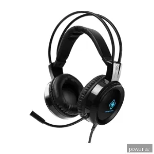 Deltaco headset, 50Mm Element, LED, Funkar med Xbox och PlayStation, svart