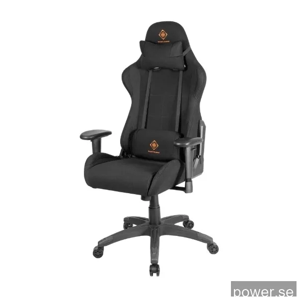 Deltaco gamingstol i Nylon, Svankstöd, Nackkudde - svart