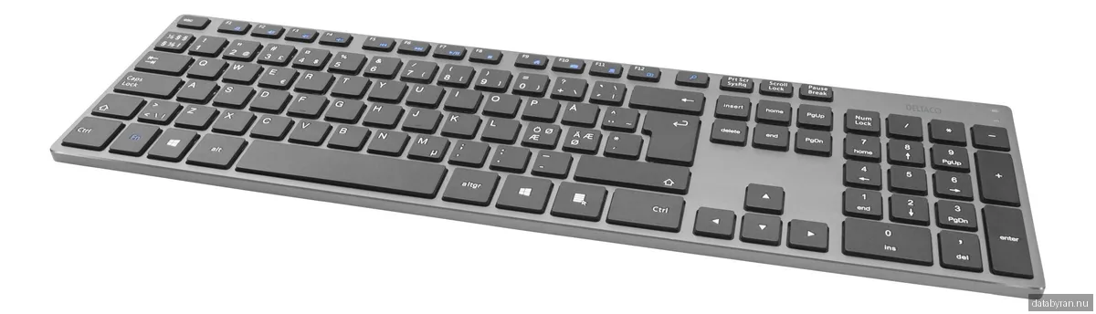 Deltaco Wireless Keyboard Dark Grey - Tangentbord - Nordisk - Grå