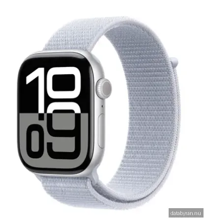 Apple Watch Series 10 GPS 46mm Silver Aluminiumboett med Blue Cloud Sportloop