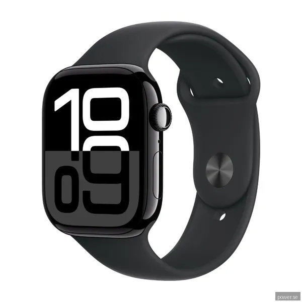 Apple Watch Series 10 GPS + Cell 46 mm gagatsvart alum, svart sportband - S/M