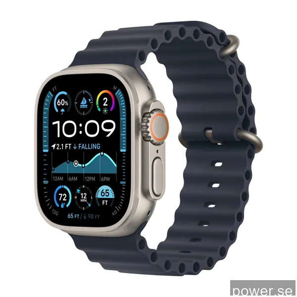 Apple Watch Ultra 2 GPS + Cell 49 mm naturlig titan, marin havsband