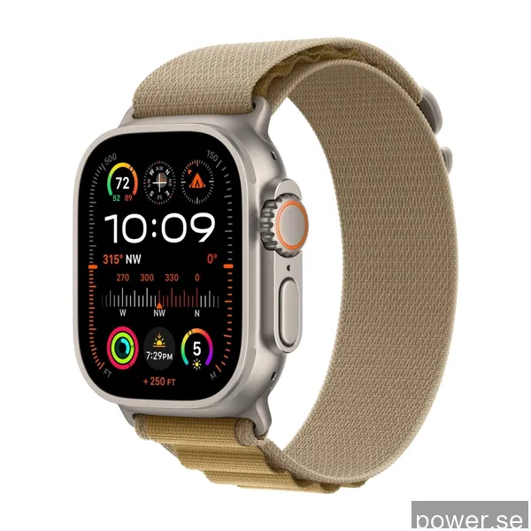 Apple Watch Ultra 2 GPS + Cell 49 mm naturlig titan, ljusbrun bergsloop - M