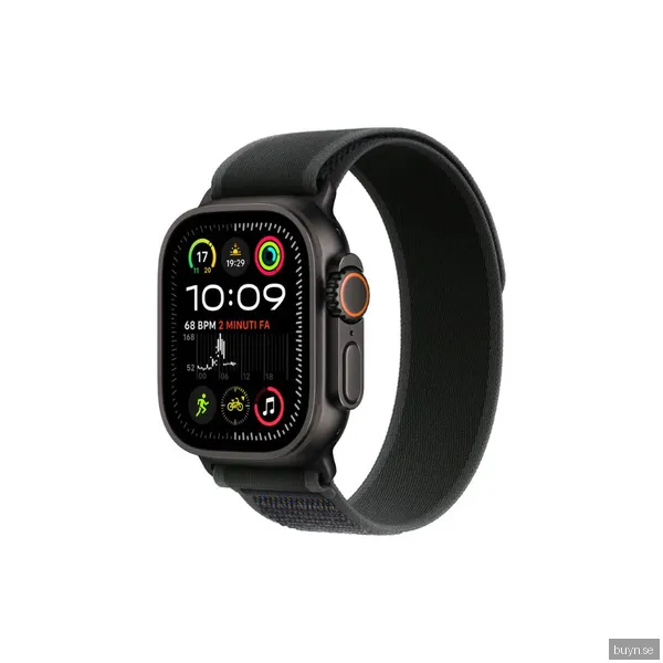 Apple Watch Ultra 2 GPS + Cell 49 mm svart titan, svart terrängloop - S/M