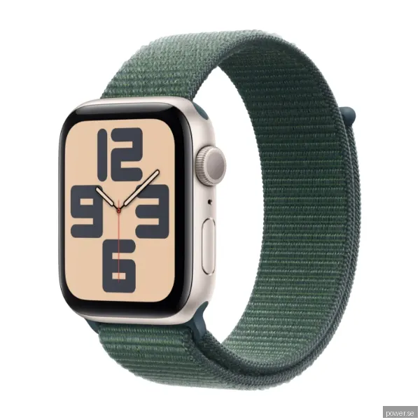 Apple Watch SE GPS 44 mm stjärnglans alum, blågrön sportloop