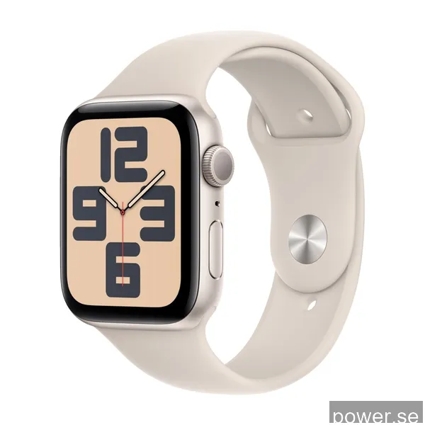 Apple Watch SE GPS 44 mm Stjärnglans aluminiumboett med Stjärnglans sportband - S/M