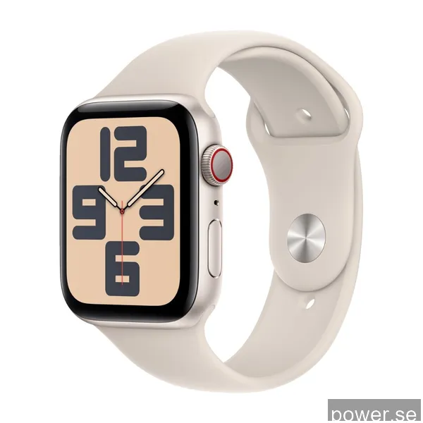 Apple Watch SE GPS + Cellular 44 mm, Stjärnglans aluminium Stjärnglans sportband S/M