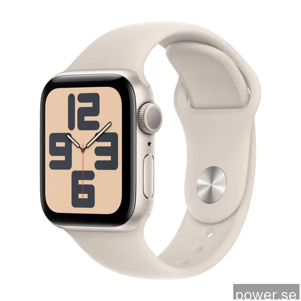 Apple Watch SE GPS 40 mm, Stjärnglans aluminiumboett, Stjärnglans sportband- S/M