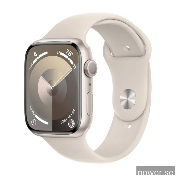 Apple Watch Series 9 GPS 45 mm Stjärnglans aluminiumboett med Stjärnglans sportband - M/L