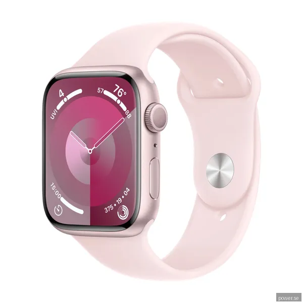Apple Watch Series 9 GPS 45 mm rosa aluminiumboett med, ljusrosa sportband - M/L