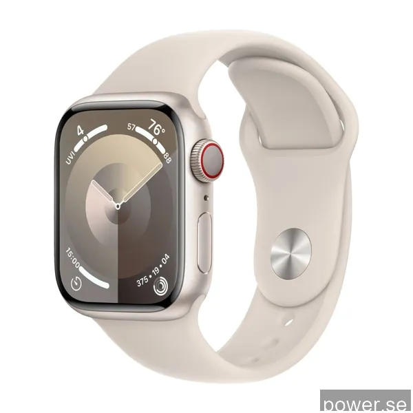 Apple Watch Series 9 GPS + Cell 41 mm Stjärnglans aluminiumboett med Stjärnglans sportband - M/L