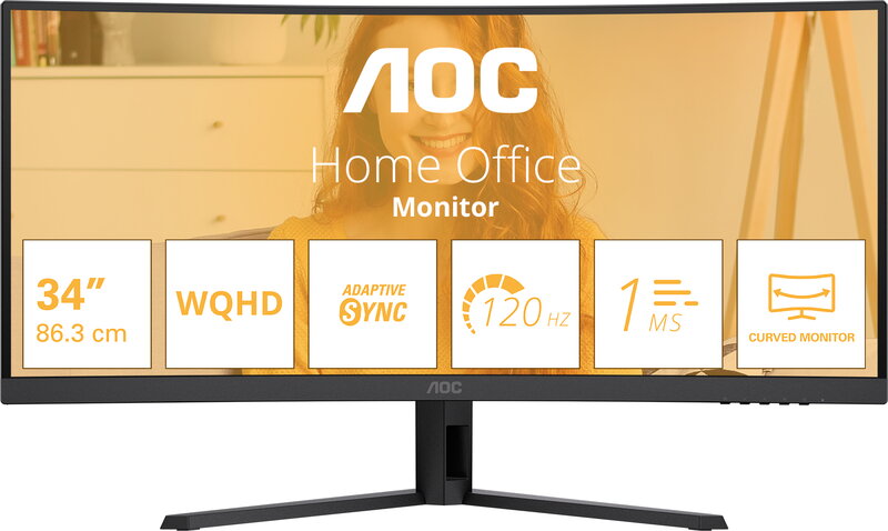 AOC 34" curved skärm CU34B3E