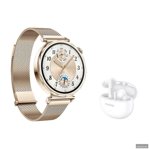 HUAWEI WATCH GT 5 41 mm smartwatch, guld + FreeBuds 5i
