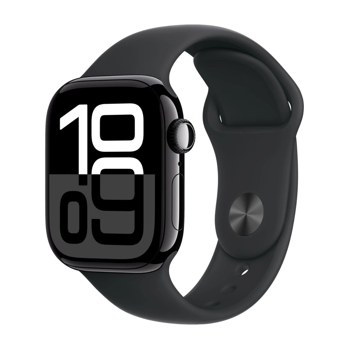 Apple Watch Series 10 GPS + Cell 42 mm gagatsvart alum, svart sportband - M/L
