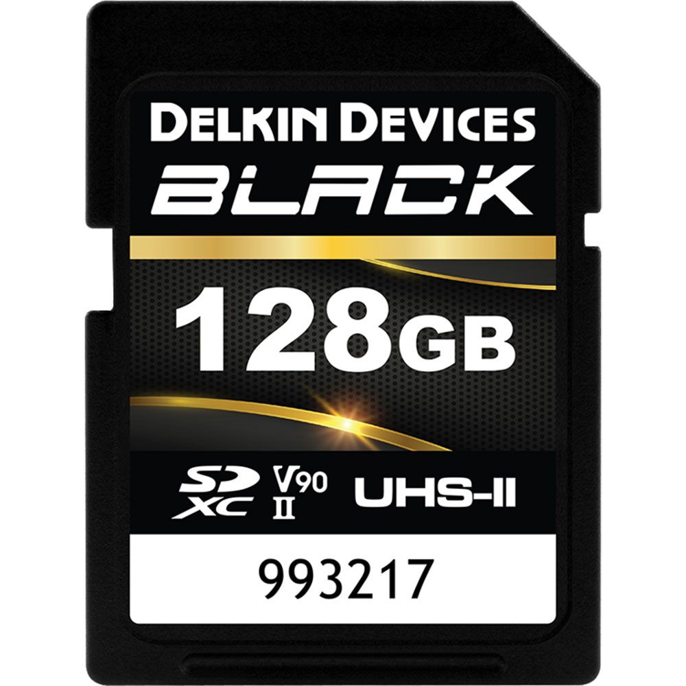 Delkin SD BLACK Rugged UHS-II (V90) R300/W250 128GB Minneskort