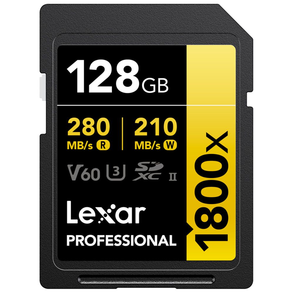 Lexar SDXC Pro 1800x U3 V60 UHS-II 128GB 280MB/s -minneskort