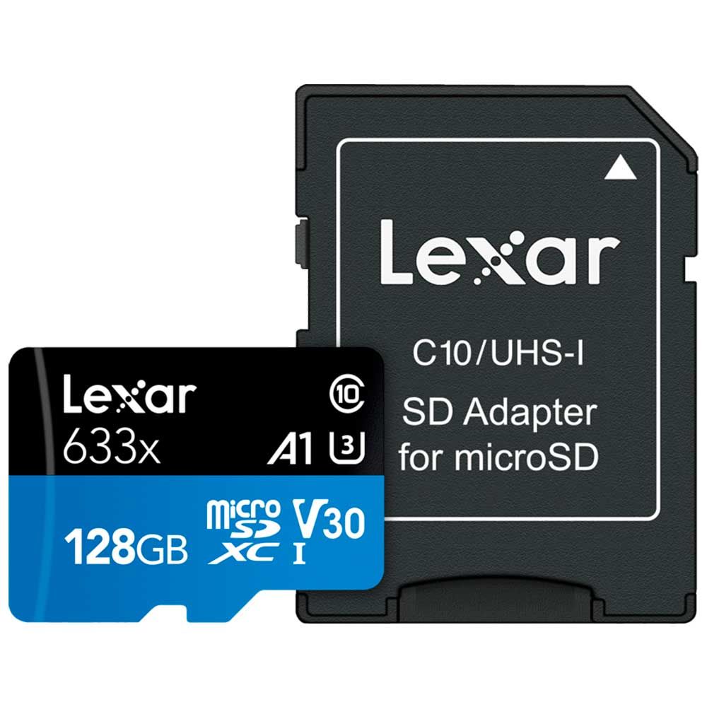 Lexar microSDXC 633x U3 V10 128GB 100MB/s -minneskort