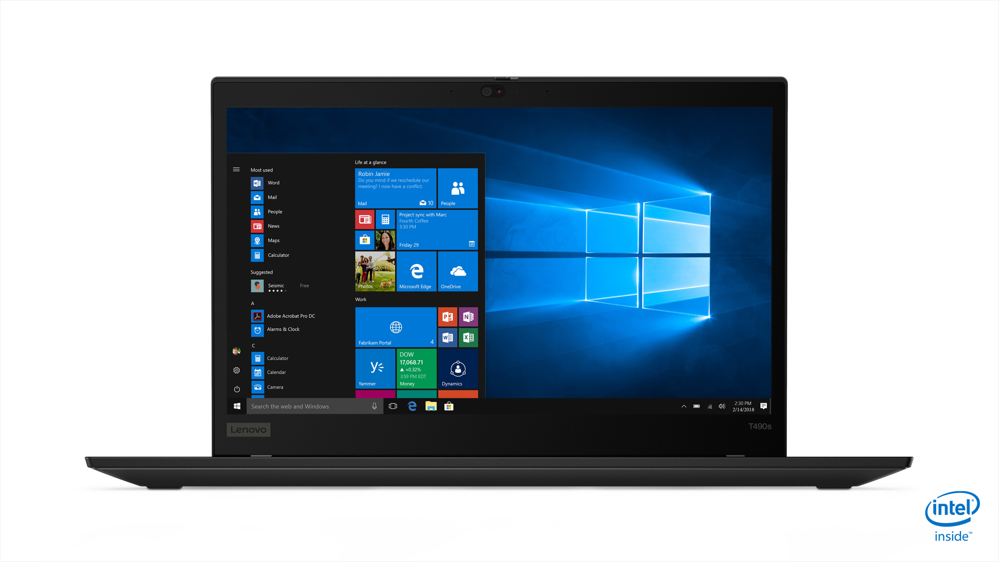 Lenovo ThinkPad T490s, 14" Full HD IPS matt, Intel Core i7-8565U, 16 GB, 512 GB PCIe SSD, bakbelyst tangentbord, WiFi 5, Win11 Pro, Refurbished Grade B, 2 års garanti