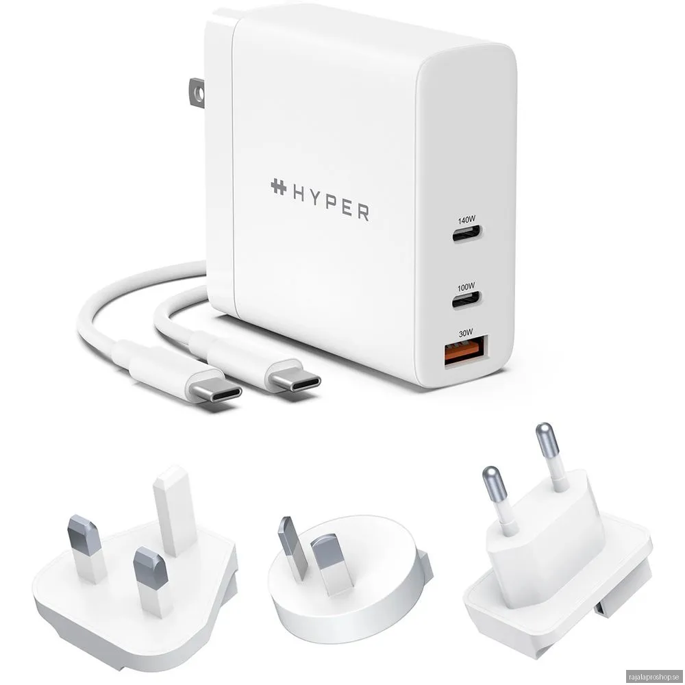 Hyper Juice power adapter - GaN - 2 x USB-C - 140 Watt