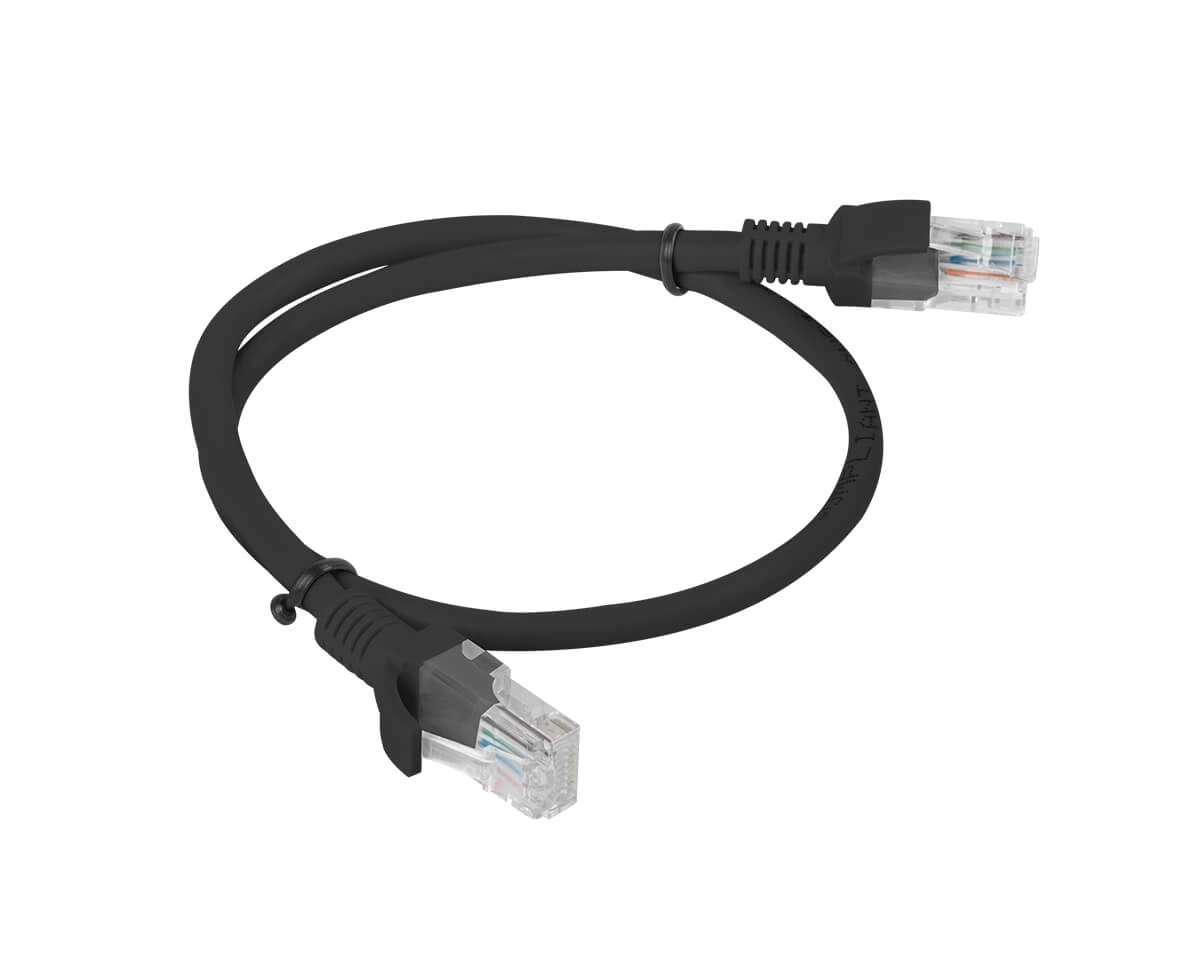 Lanberg patch cable - 50 cm - black RAL 9004 - Svart - 0.5m